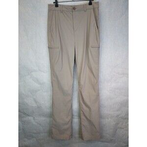 Eddie Bauer First Ascent Pants Women's 8 Tall Beige Hiking Nylon Stretch Outdoor